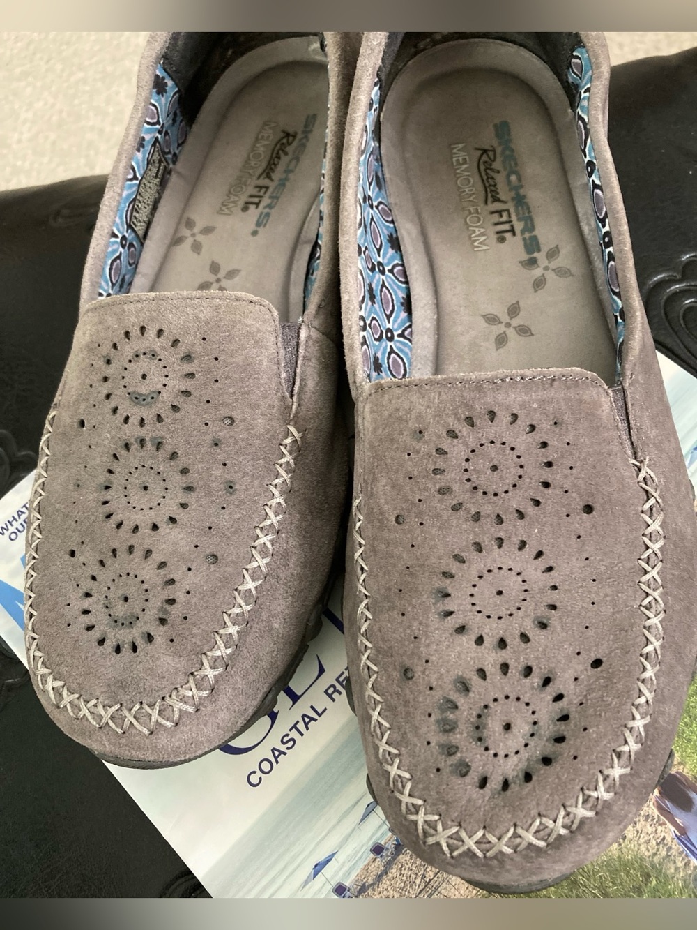 Skechers Relaxed Fit Memory Foam  Suede Loafers